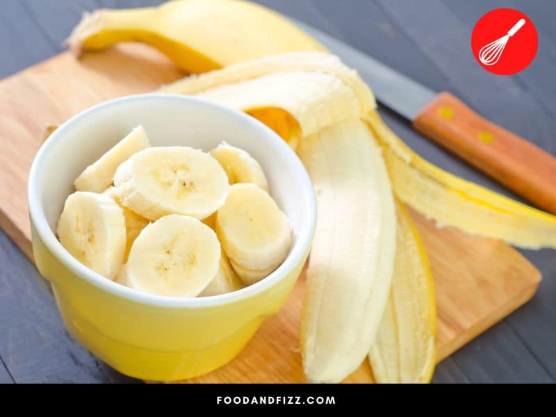 The breakdown of starches in ripening bananas gives it a sweeter taste.