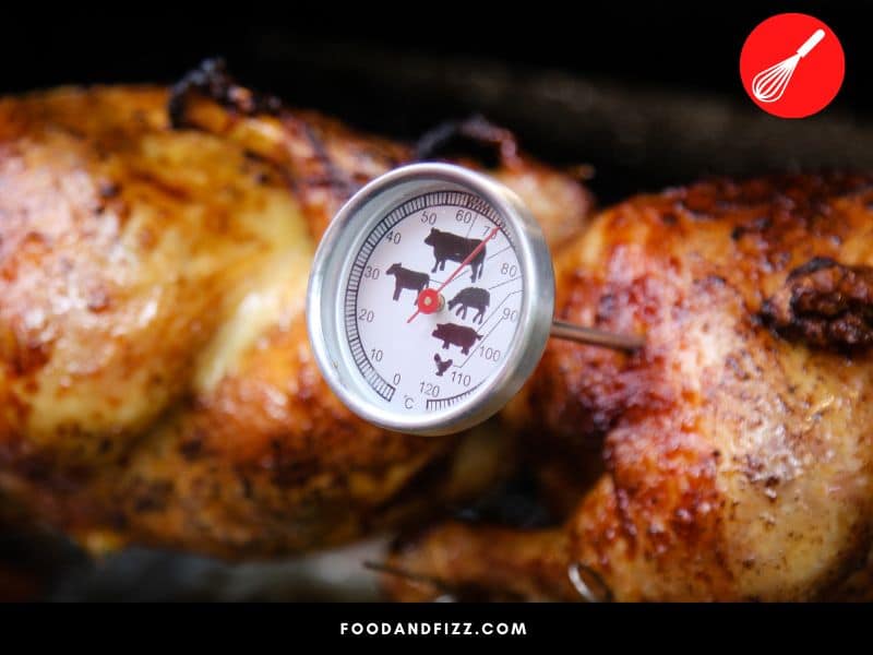 Using a meat thermometer is the most accurate way to check that your chicken is done.