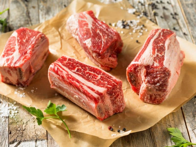 Beef short ribs have a higher meat to bone ratio.