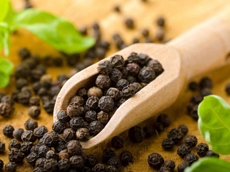 Black peppercorn are unripe green peppercorns that have been dried.