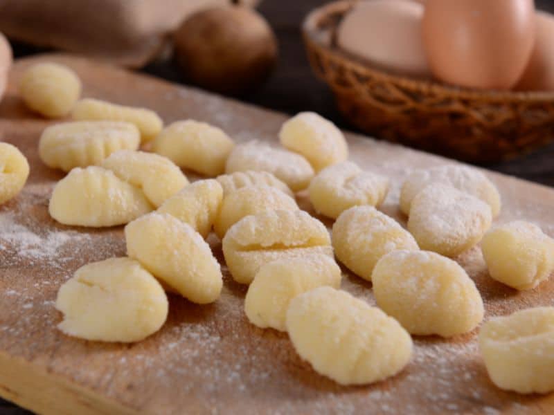 Gnocchi is made up of potatoes, eggs and flour, and can be dressed up like pasta.