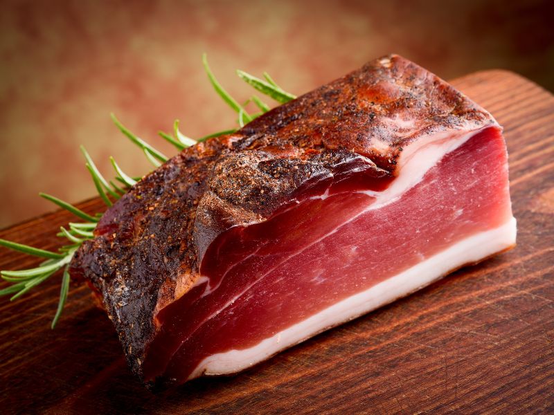 Speck is a lightly smoked cured pork product common in the Alto Adige region of Italy.