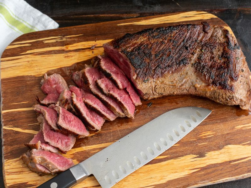 Tri-tip is a triangular cut of meat that only takes a couple of hours to smoke.