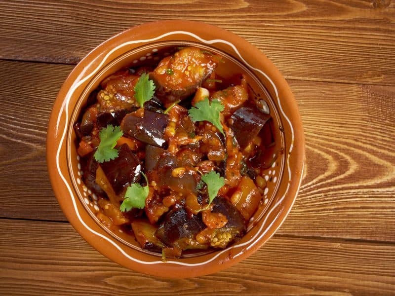 Sicilian Caponata is like ratatouille, but with a sweet and sour sauce.
